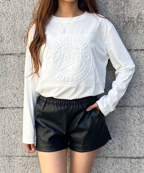 GLAMOROUS JANE(グラマラスジェーン)の「CLASSICエンボスロンT(Tシャツ/カットソー・レディース・杢グレー/チャコールグレー/ブラック/ホワイト/ベージュ・FREE)」の12枚目の写真