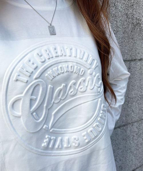 GLAMOROUS JANE(グラマラスジェーン)の「CLASSICエンボスロンT(Tシャツ/カットソー・レディース・杢グレー/チャコールグレー/ブラック/ホワイト/ベージュ・FREE)」の13枚目の写真