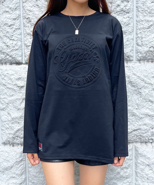 GLAMOROUS JANE(グラマラスジェーン)の「CLASSICエンボスロンT(Tシャツ/カットソー・レディース・杢グレー/チャコールグレー/ブラック/ホワイト/ベージュ・FREE)」の14枚目の写真