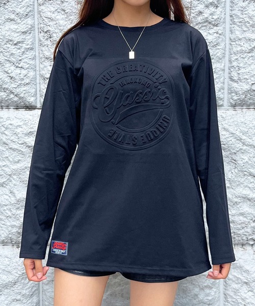 GLAMOROUS JANE(グラマラスジェーン)の「CLASSICエンボスロンT(Tシャツ/カットソー・レディース・杢グレー/チャコールグレー/ブラック/ホワイト/ベージュ・FREE)」の15枚目の写真