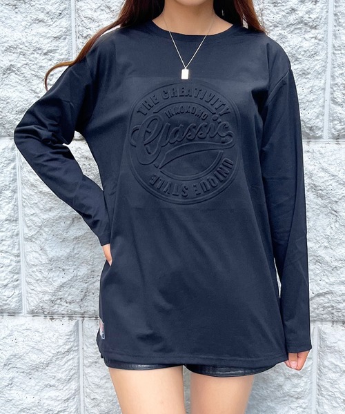 GLAMOROUS JANE(グラマラスジェーン)の「CLASSICエンボスロンT(Tシャツ/カットソー・レディース・杢グレー/チャコールグレー/ブラック/ホワイト/ベージュ・FREE)」の16枚目の写真