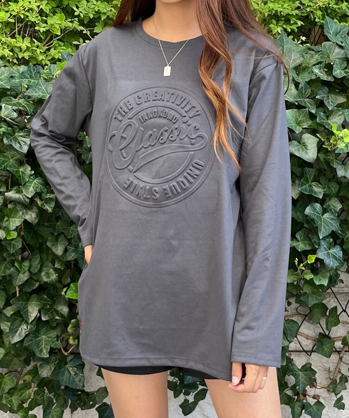 GLAMOROUS JANE(グラマラスジェーン)の「CLASSICエンボスロンT(Tシャツ/カットソー・レディース・杢グレー/チャコールグレー/ブラック/ホワイト/ベージュ・FREE)」の19枚目の写真