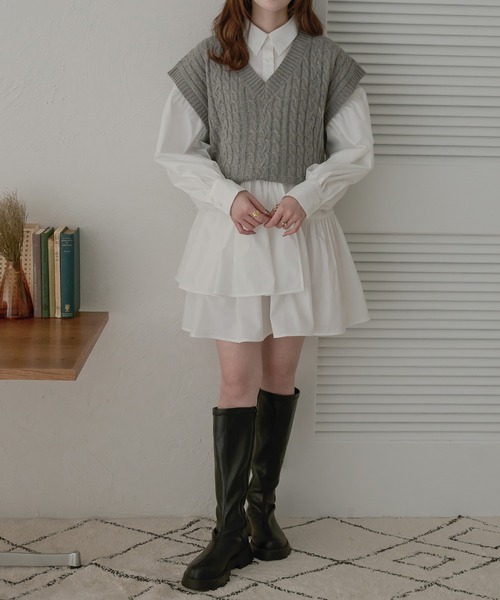 Ambre Neige(アンブルネージュ)の「アシメティアードチュニック/WEB/EC限定商品(チュニック・レディース・オフホワイト/ブラック/ライトブルー/ブルー系その他・FREE)」の22枚目の写真