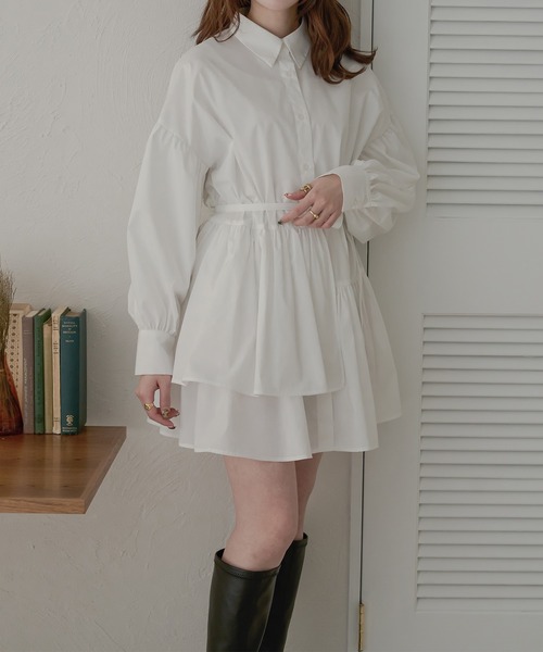 未使用♡Neige ネージュ リボンデザイン ティアード チュニック ワンピース リボンデザインティアードチュニックワンピース – Neige