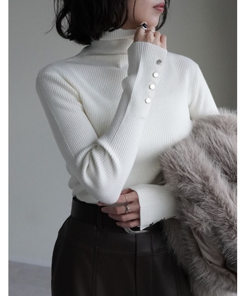 新品grin ボタンタートルネックセーター grin/グリン/タートルネックニット - 北欧、暮らしの道具店