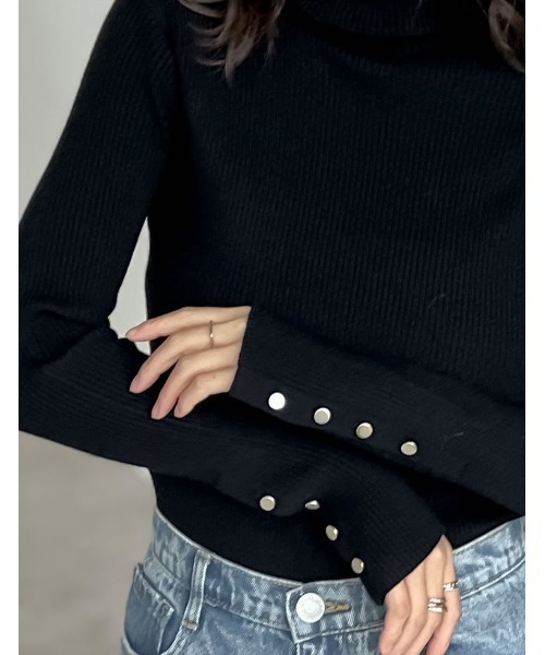 セール】[新色追加][シンプルに着映える]袖金ボタン