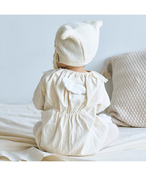 apres les cours(アプレレクール)の「ねこ耳ニット帽(その他ベビー用品・キッズ・ブラック/アイボリー・48)」の6枚目の写真