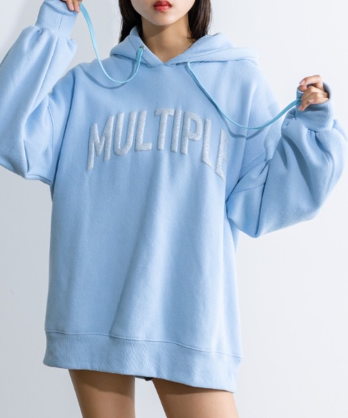 OLIVE des OLIVE（オリーブデオリーブ）の「ラメプリントチュニックパーカー　1032060220（パーカー・レディース・イエロー/チャコールグレー/オフホワイト/ブラック/サックスブルー・FREE）」の4枚目の写真