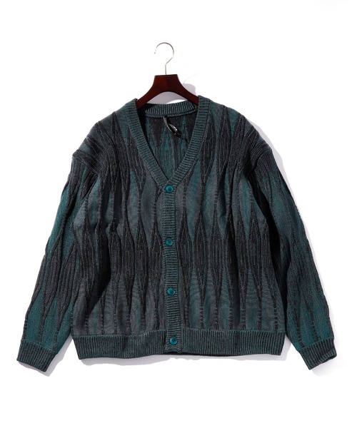 【セール】ビッグシルエット ジオメトリック ジャガード バルーン カーディガン レディース（カーディガン/ボレロ）｜THISIS（ディスイズ）