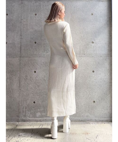 GYDA（ジェイダ）の「ルーズロングニットワンピース（ワンピース・レディース・アイボリー/ブラック・FREE）」の16枚目の写真