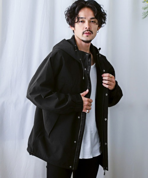 OUTERKNOWN 異素材切替ガーメントダイマウンテンパーカー L ネイビー