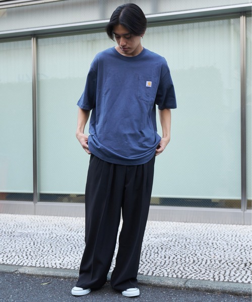 Carhartt(カーハート)の「【Carhartt/カーハート】ルーズフィットヘビーウェイトショートスリーブ ポケット付き 半袖Tシャツ K87(Tシャツ/カットソー・メンズ・ホワイト/チャコール/ブラック/ネイビー・L/M)」の7枚目の写真