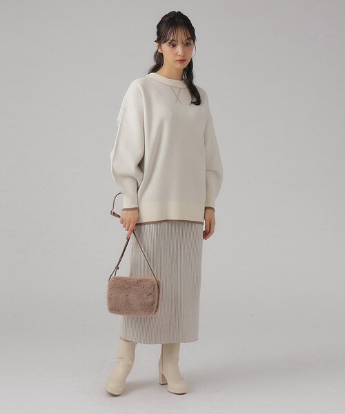 Cutie Blonde（キューティーブロンド）の「◆【セットアップ可】オーバーサイズ バックロゴニット（ニット/セーター・レディース・オレンジ/グレー/チャコールグレー/アイボリー・00）」の19枚目の写真