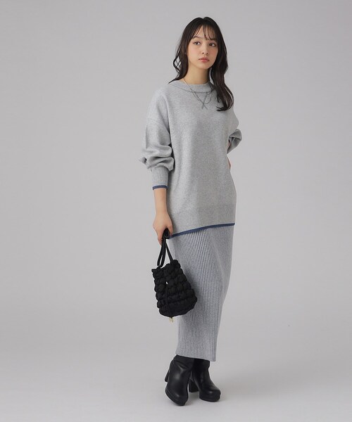 Cutie Blonde（キューティーブロンド）の「◆【セットアップ可】オーバーサイズ バックロゴニット（ニット/セーター・レディース・オレンジ/グレー/チャコールグレー/アイボリー・00）」の22枚目の写真