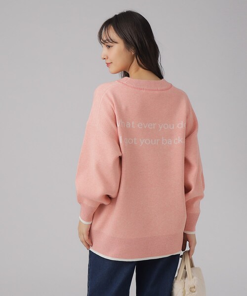 Cutie Blonde（キューティーブロンド）の「◆【セットアップ可】オーバーサイズ バックロゴニット（ニット/セーター・レディース・オレンジ/グレー/チャコールグレー/アイボリー・00）」の7枚目の写真