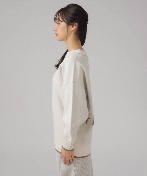 Cutie Blonde（キューティーブロンド）の「◆【セットアップ可】オーバーサイズ バックロゴニット（ニット/セーター・レディース・オレンジ/グレー/チャコールグレー/アイボリー・00）」の15枚目の写真