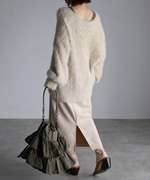 GUSCIO(グッシオ)の「【グッシオベーシック】フリルショルダーバッグ 2WAY 巾着(ショルダーバッグ・レディース・ベージュ/カーキ/ブラック・FREE)」の10枚目の写真