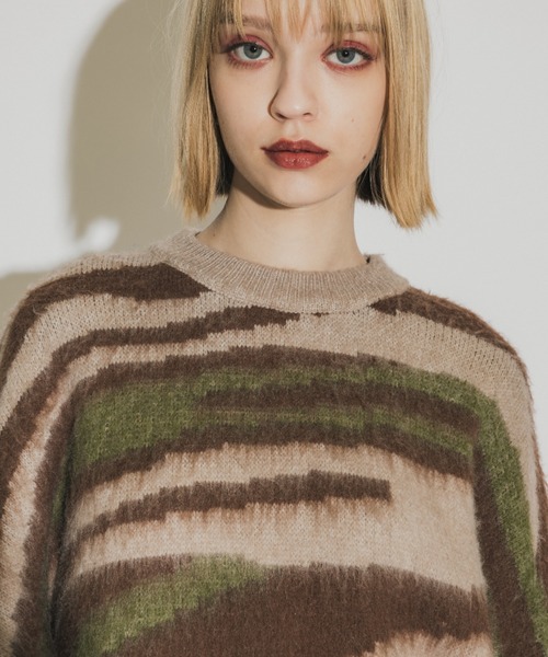 casane(カサネ)の「ヘアリースパイラルニット(ニット/セーター・レディース・ベージュ/グレー・FREE)」の16枚目の写真