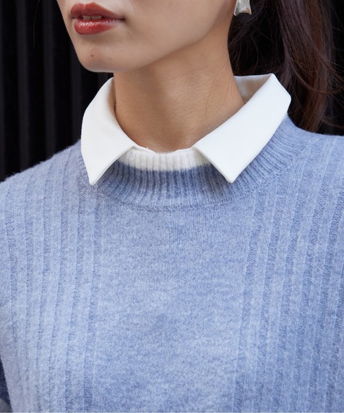 Chez toi（シェトワ）の「BACKタックフレアSHチュニック（シャツ/ブラウス・レディース・オフホワイト/ネイビー/ブラック・FREE）」の2枚目の写真