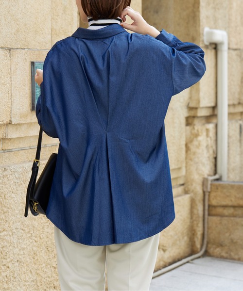 Chez toi（シェトワ）の「BACKタックフレアSHチュニック（シャツ/ブラウス・レディース・オフホワイト/ネイビー/ブラック・FREE）」の11枚目の写真