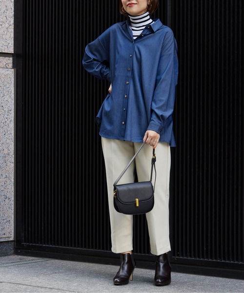 Chez toi（シェトワ）の「BACKタックフレアSHチュニック（シャツ/ブラウス・レディース・オフホワイト/ネイビー/ブラック・FREE）」の12枚目の写真