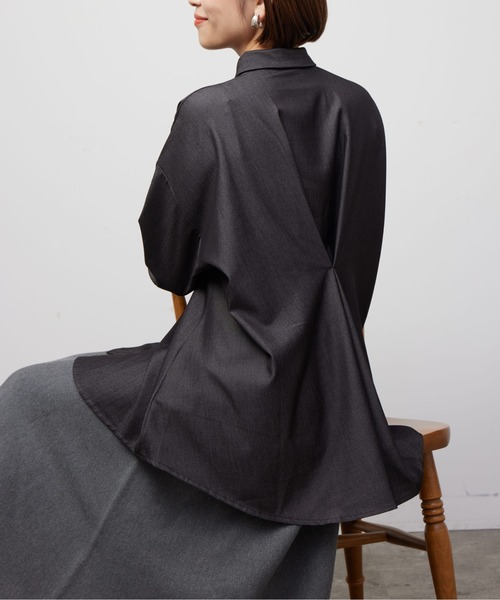 Chez toi（シェトワ）の「BACKタックフレアSHチュニック（シャツ/ブラウス・レディース・オフホワイト/ネイビー/ブラック・FREE）」の15枚目の写真