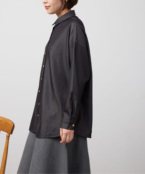 Chez toi（シェトワ）の「BACKタックフレアSHチュニック（シャツ/ブラウス・レディース・オフホワイト/ネイビー/ブラック・FREE）」の17枚目の写真