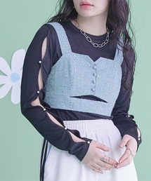 miette | フロントカットスパンコールツイードビスチェ(キャミソール)