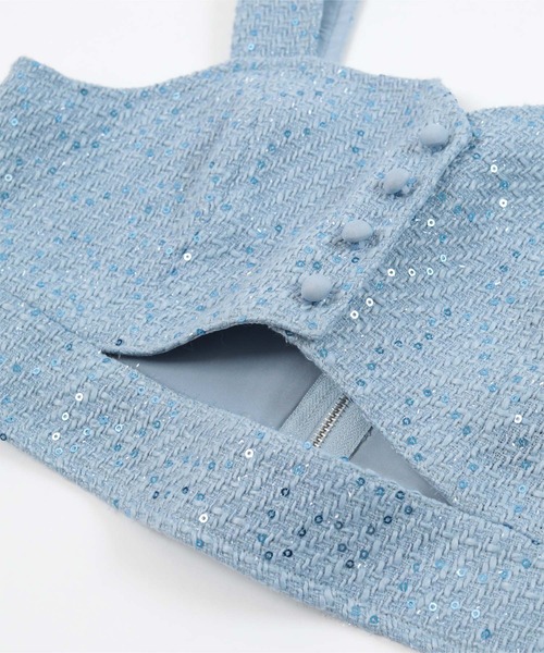 miette(ミエット)の「フロントカットスパンコールツイードビスチェ(キャミソール・レディース・ピンク/ブラック/ライトブルー・FREE)」の16枚目の写真