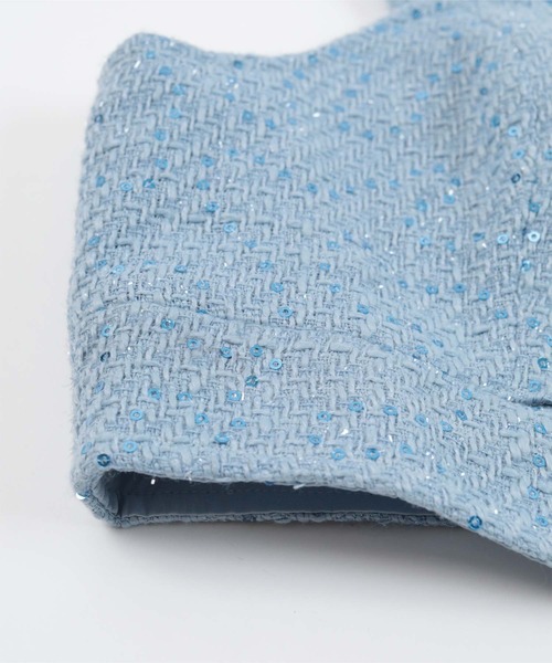 miette(ミエット)の「フロントカットスパンコールツイードビスチェ(キャミソール・レディース・ピンク/ブラック/ライトブルー・FREE)」の18枚目の写真