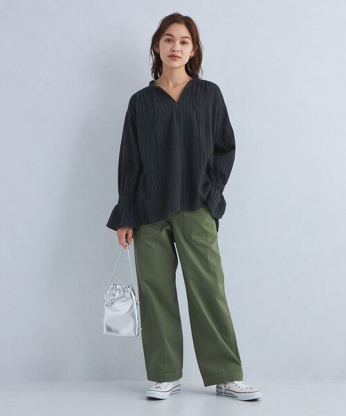 milo カラミ スキッパー ブラウス　花柄　ユナイテッドアローズ green label relaxing（グリーンレーベルリラクシング）の「milo