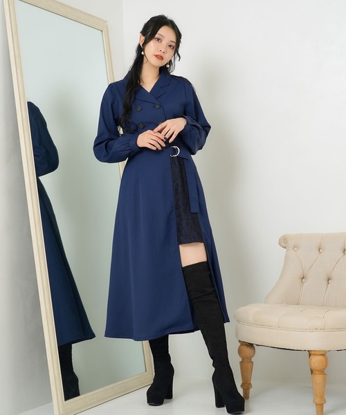 Newlyme(ニューリーミー)の「レーススリットレイヤードワンピース(ワンピース・レディース・ホワイト/ブラック/ネイビー/ブルー・XX-LARGE/X-LARGE/LARGE/MEDIUM/SMALL)」の17枚目の写真