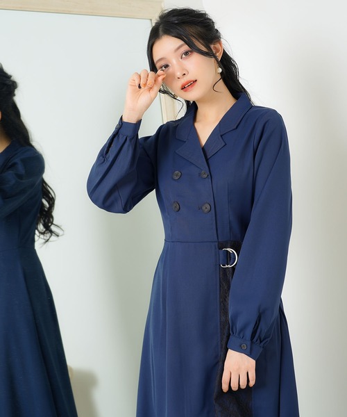 Newlyme(ニューリーミー)の「レーススリットレイヤードワンピース(ワンピース・レディース・ホワイト/ブラック/ネイビー/ブルー・XX-LARGE/X-LARGE/LARGE/MEDIUM/SMALL)」の19枚目の写真