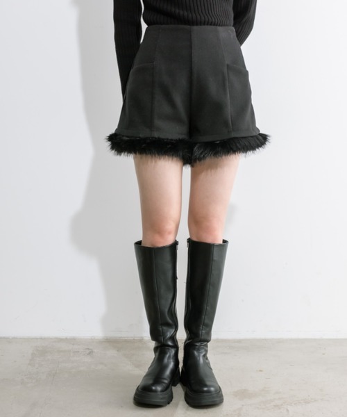 OLIVE des OLIVE(オリーブデオリーブ)の「little orun ふわカワショートパンツ 1032180110(その他パンツ・レディース・ブラック/チャコールグレー・FREE)」の5枚目の写真