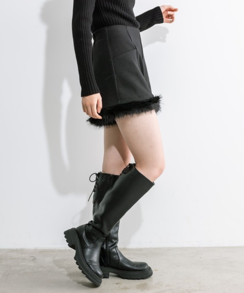 OLIVE des OLIVE(オリーブデオリーブ)の「little orun ふわカワショートパンツ 1032180110(その他パンツ・レディース・ブラック/チャコールグレー・FREE)」の6枚目の写真