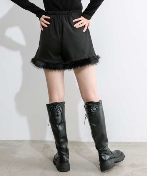 OLIVE des OLIVE(オリーブデオリーブ)の「little orun ふわカワショートパンツ 1032180110(その他パンツ・レディース・ブラック/チャコールグレー・FREE)」の7枚目の写真