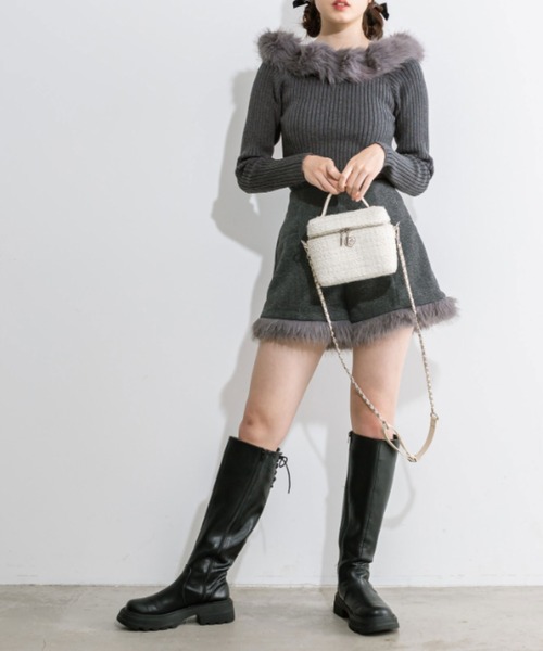 OLIVE des OLIVE(オリーブデオリーブ)の「little orun ふわカワショートパンツ 1032180110(その他パンツ・レディース・ブラック/チャコールグレー・FREE)」の9枚目の写真
