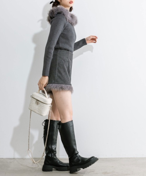 OLIVE des OLIVE(オリーブデオリーブ)の「little orun ふわカワショートパンツ 1032180110(その他パンツ・レディース・ブラック/チャコールグレー・FREE)」の10枚目の写真