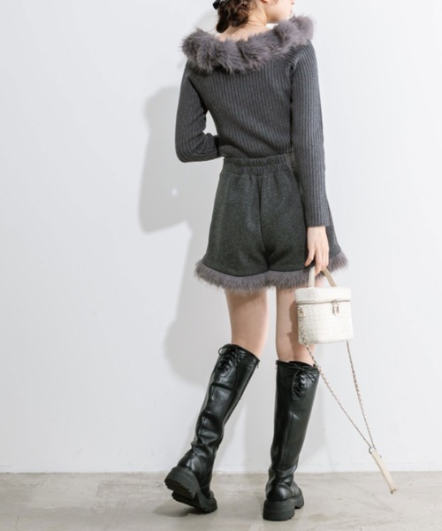 OLIVE des OLIVE(オリーブデオリーブ)の「little orun ふわカワショートパンツ 1032180110(その他パンツ・レディース・ブラック/チャコールグレー・FREE)」の11枚目の写真