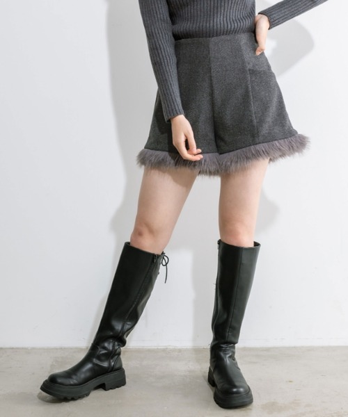 OLIVE des OLIVE(オリーブデオリーブ)の「little orun ふわカワショートパンツ 1032180110(その他パンツ・レディース・ブラック/チャコールグレー・FREE)」の12枚目の写真