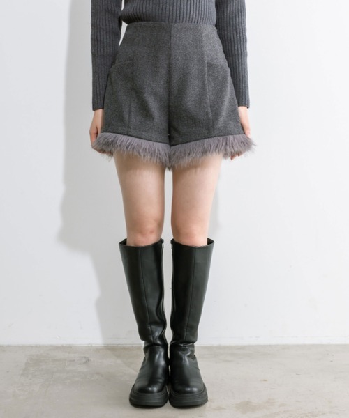 OLIVE des OLIVE(オリーブデオリーブ)の「little orun ふわカワショートパンツ 1032180110(その他パンツ・レディース・ブラック/チャコールグレー・FREE)」の16枚目の写真