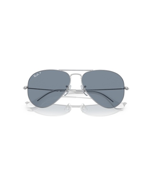 Ray-Ban(レイバン)の「Ray-Ban レイバン サングラス AVIATOR LARGE METAL 0RB302555003/02(偏光レンズ)(サングラス・メンズ・シルバー×ブルー・55)」の4枚目の写真