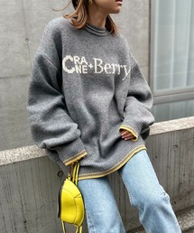 mi via loca | クランベリーロゴ ジャガードニット(ニット/セーター)