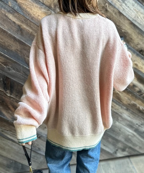 mi via loca（ミヴィアロカ）の「クランベリーロゴ ジャガードニット（ニット/セーター・レディース・グレー/アイボリー/オレンジ・FREE）」の7枚目の写真