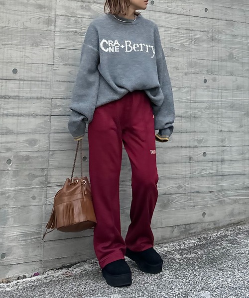 mi via loca（ミヴィアロカ）の「クランベリーロゴ ジャガードニット（ニット/セーター・レディース・グレー/アイボリー/オレンジ・FREE）」の22枚目の写真