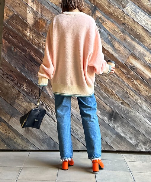 mi via loca（ミヴィアロカ）の「クランベリーロゴ ジャガードニット（ニット/セーター・レディース・グレー/アイボリー/オレンジ・FREE）」の12枚目の写真