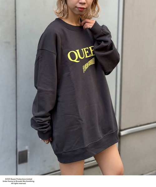 CIAOPANIC(チャオパニック)の「【ユニセックス】【QUEEN/クイーン】ロゴヴィンテージ加工ロックスウェット(スウェット・レディース・チャコールグレー・FREE)」の4枚目の写真