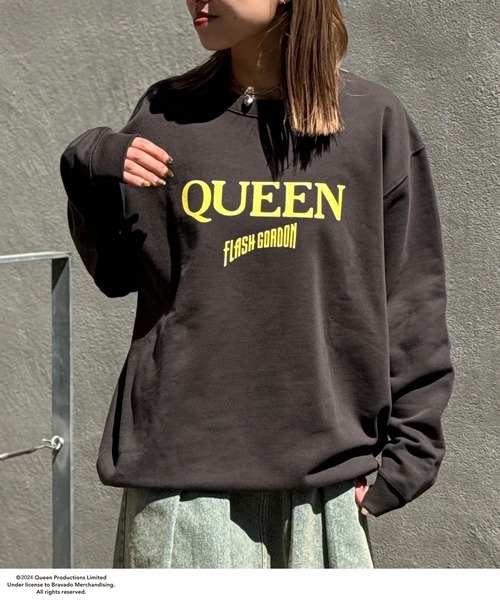 CIAOPANIC(チャオパニック)の「【ユニセックス】【QUEEN/クイーン】ロゴヴィンテージ加工ロックスウェット(スウェット・レディース・チャコールグレー・FREE)」の14枚目の写真
