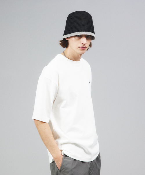 BEVERLY HILLS POLO CLUB（ビバリーヒルズポロクラブ）の「【BEVERLY HILLS POLO CLUB/ビバリーヒルズポロクラブ 】ロゴ ワンポイント刺繍 ビンテージ 鹿の子クルー半袖Tシャツ（Tシャツ/カットソー・メンズ・ネイビー/スミクロ/ライム/オフホワイト・M/L/XL）」の2枚目の写真