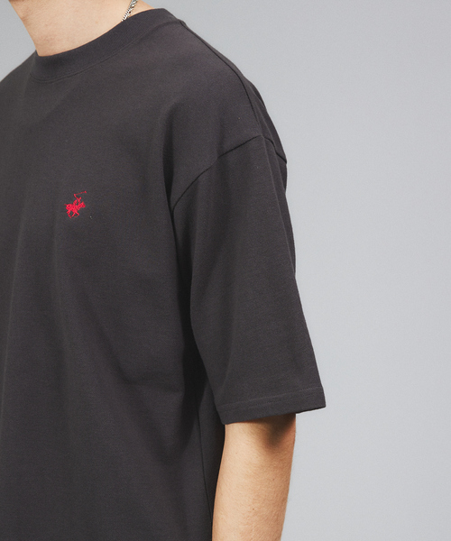 BEVERLY HILLS POLO CLUB（ビバリーヒルズポロクラブ）の「【BEVERLY HILLS POLO CLUB/ビバリーヒルズポロクラブ 】ロゴ ワンポイント刺繍 ビンテージ 鹿の子クルー半袖Tシャツ（Tシャツ/カットソー・メンズ・ネイビー/スミクロ/ライム/オフホワイト・M/L/XL）」の9枚目の写真